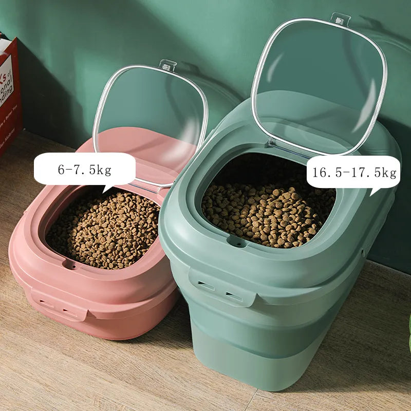 Pet Dog Food Storage Container 23L Dry Cat Food Box Bag