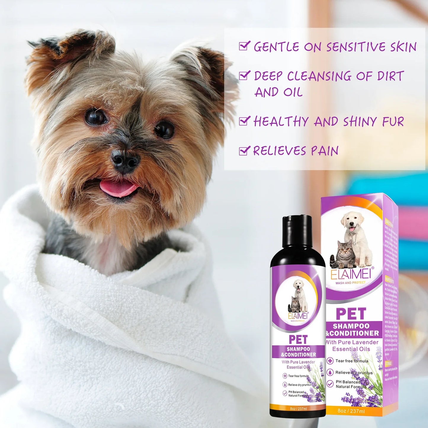 237ML Pet Hair Softening Shampoo Pet Shower