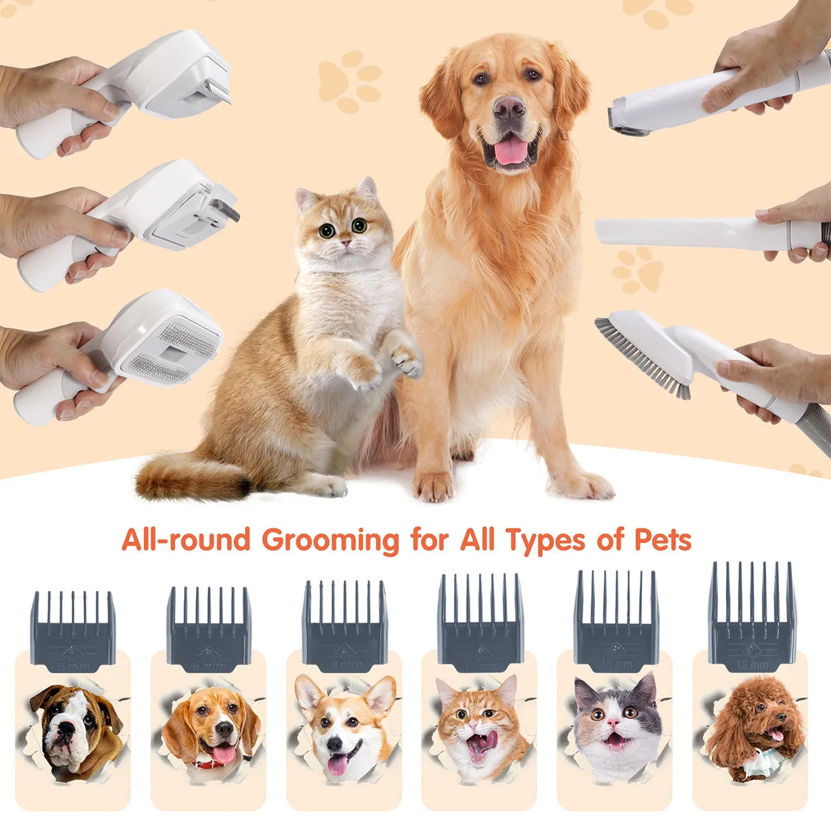 Dog Grooming Vacuum & Pet Grooming Kit with 2.5L Capacity