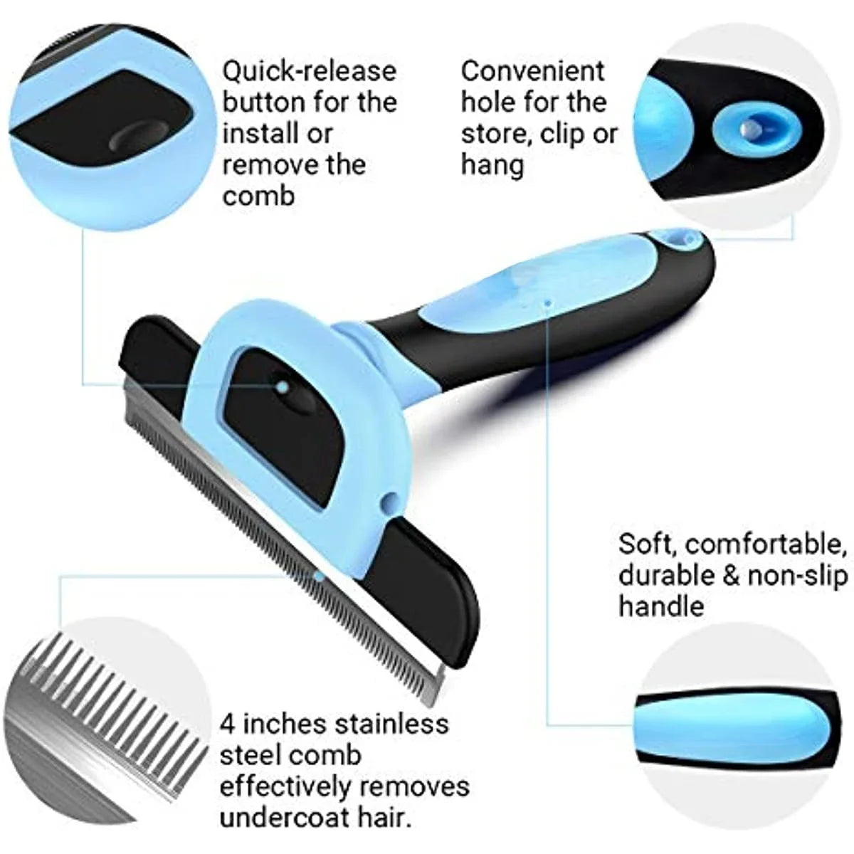 Pet Grooming Brush, Deshedding Tool for Dog