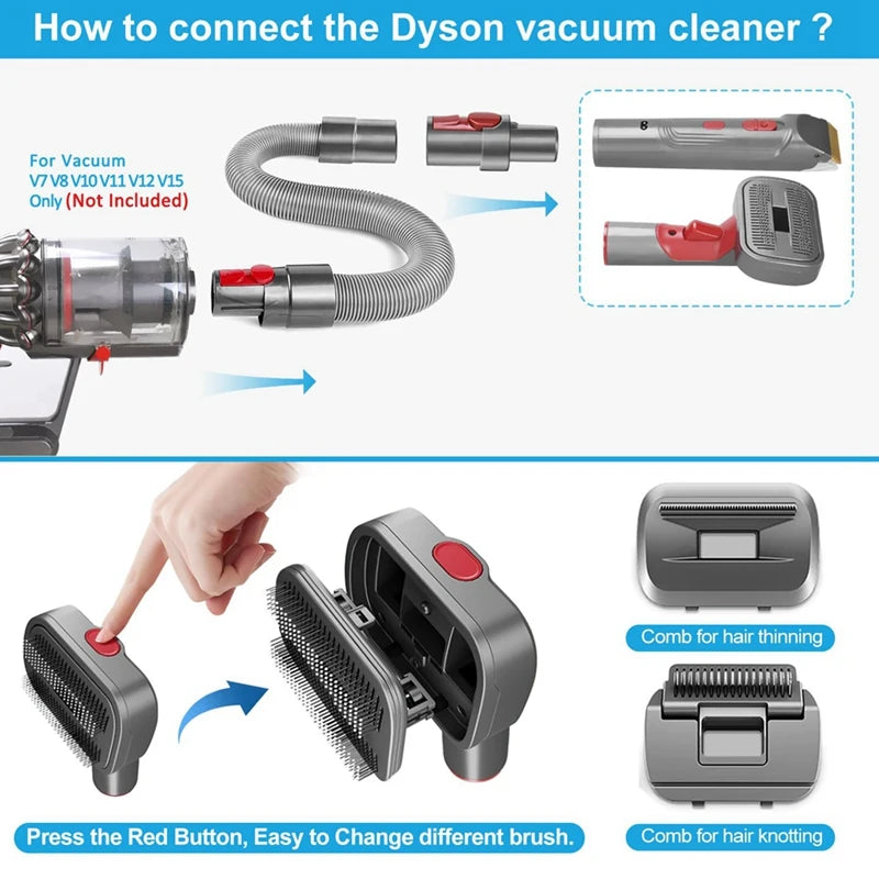 Dog Grooming Attachment Kit For Dyson Vacuum