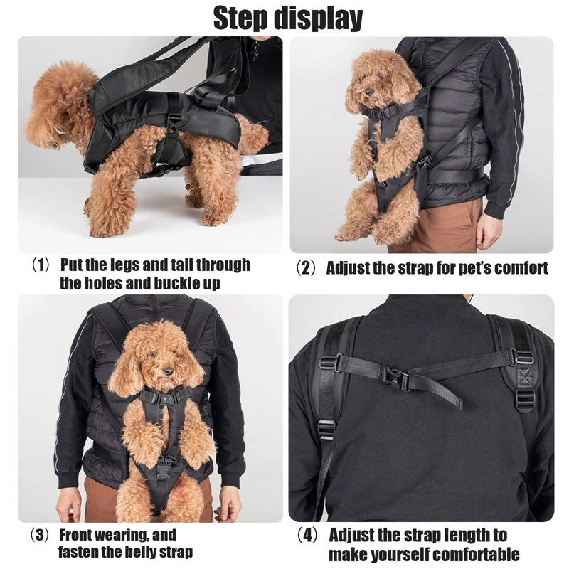 Benepaw Dog Carrier Backpack Adjustable Pet Carriers Front Facing Hands-Free