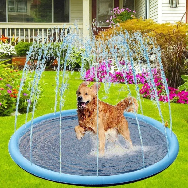 Pet Swimming Pool Inflatable Water Sprinkler Pad Play Cooling Mat Outdoor