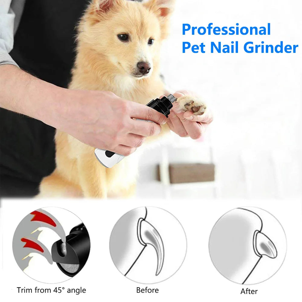 USB Rechargeable Electric Dog Nail Grinder Clippers for Dog Nail
