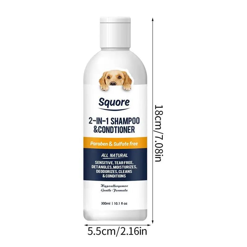 Dog Shampoo and Conditioner 2 in 1 Pet Shower Gel Moisturizing Dog Shampoo for Sensitive Skin