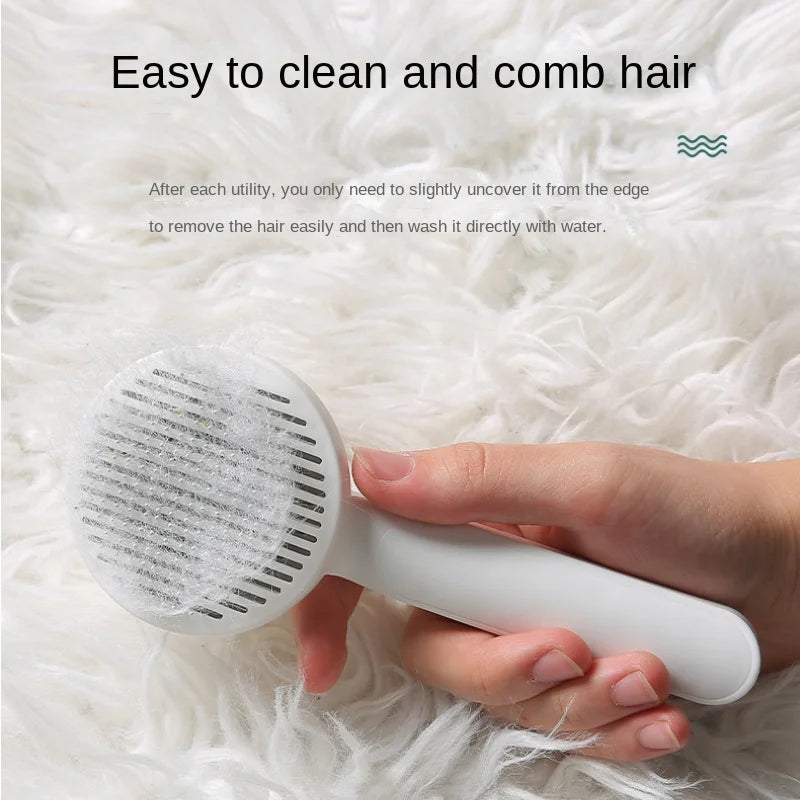 Self Cleaning Slicker Removes Hairs Soft Brush Comb