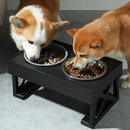 Dog Double Bowls Stand Adjustable Height